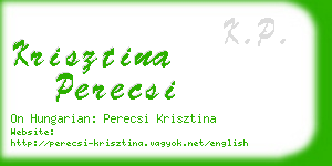 krisztina perecsi business card